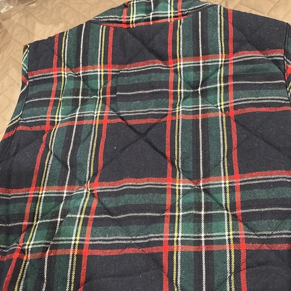 Mud Pie Brodie Navy Tartan Quilted Vest/NWT/Size S - Picture 7 of 9